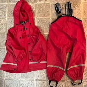 Polarn O Pyret rain jacket and rain bib